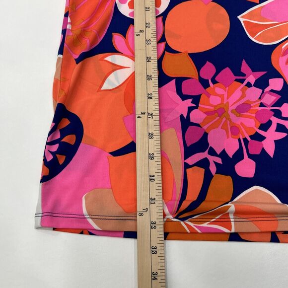 Trina Turk Womens XS Pink Orange Cover Up Dress Blossoms Resortwear Short Sleeve - Picture 10 of 11